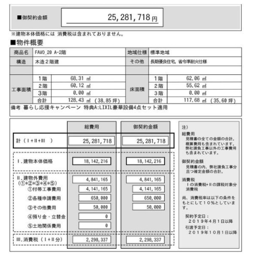 アイフルホームfavo見積書